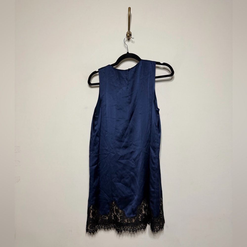 Reformation Jessalyn Sleeveless Silk Mini Dress in Navy - Picture 7 of 8